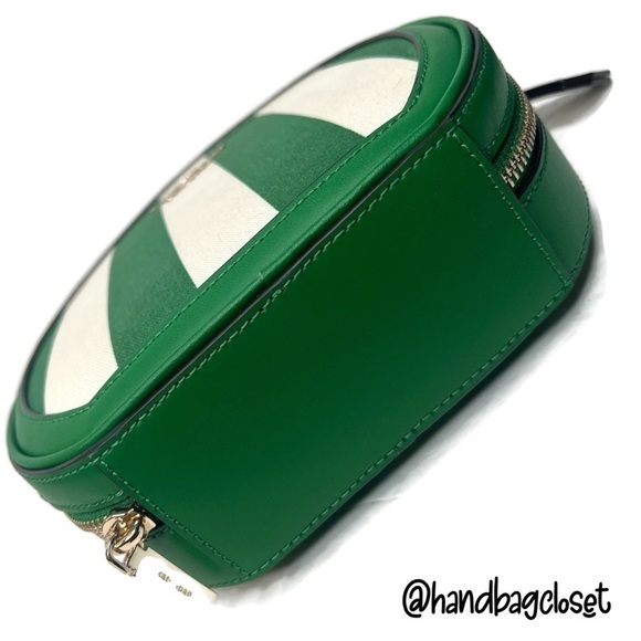 Kate Spade Traveler Canteen Crossbody Bag Green Even Stripe Jacquard K6119 KS141 - Picture 8 of 16